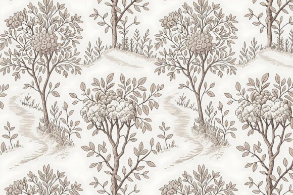 Age Green Toile Landscape Pattern