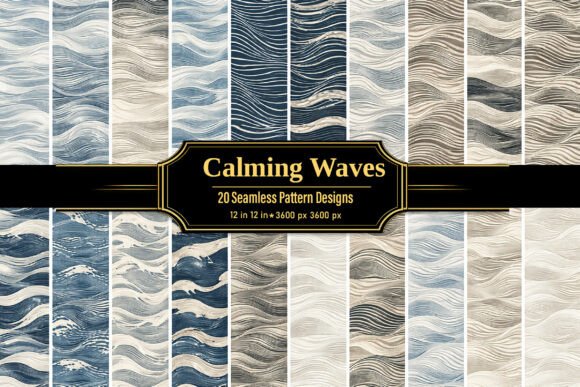 Calming Waves Seamless Pattern: A Modern Design Resource for Creative Projects