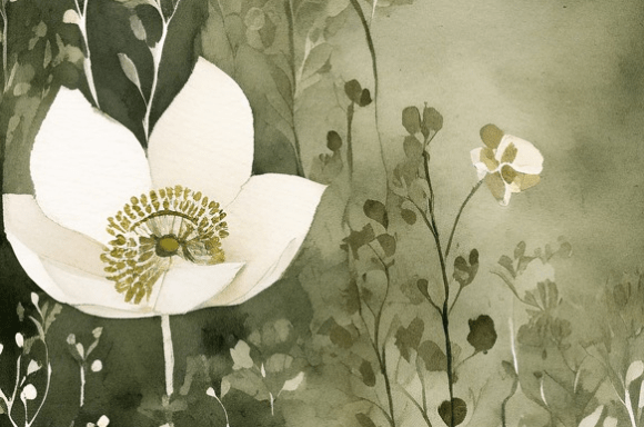 Elegant Olive Green Watercolor Floral Se: A Timeless Choice for Creative Expression