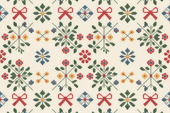 Folk Art Red Floral Paper Pattern