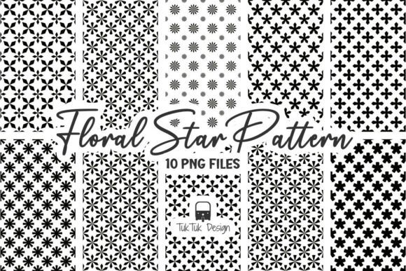 Geometric Floral Star Pattern Bundle