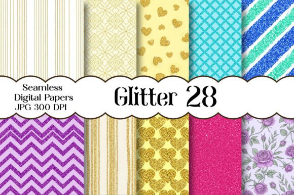 Glitter Digital Papers, Sparkle Papers: Elevate Your Creative Projects with Glamour and Shine