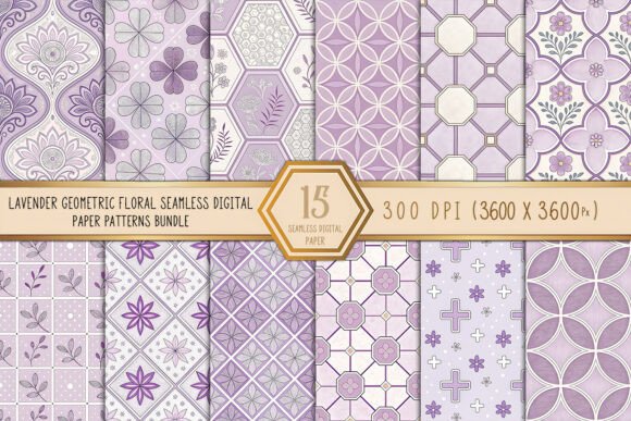 Lavender Geometric Floral Digital Paper: A Versatile Design Resource