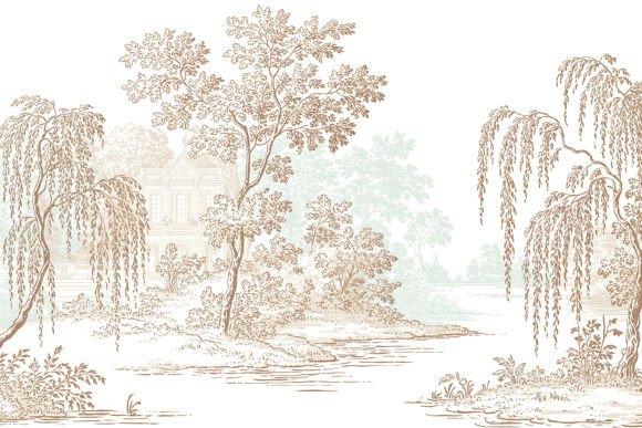Muted Olive Toile Nature Pattern Design