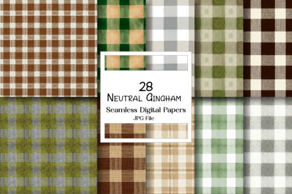 Neutral Gingham Digital Paper