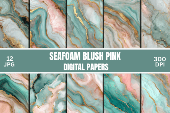 Pastel Seafoam Teal Blush Pink Pattern