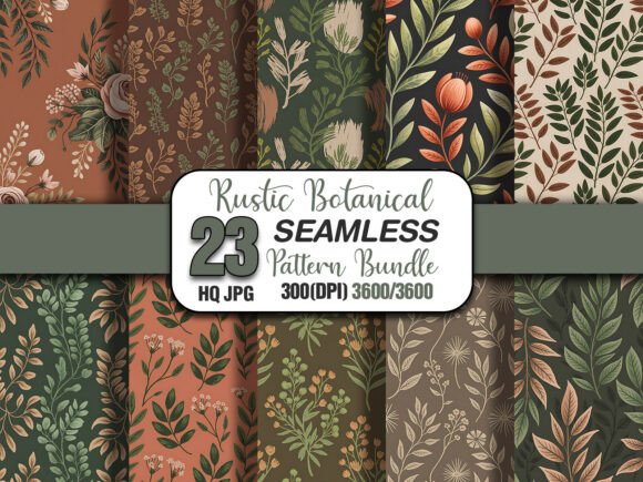 Rustic Autumn Botanical Pattern Bundle: A Creative Resource for Designers and Enthusiasts