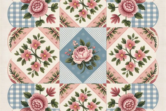 Scalloped Gingham Pink Rose Quilt: A Timeless Addition to Your Creative Workflow