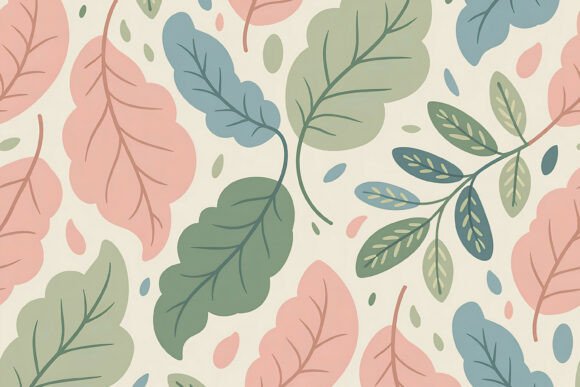 Soft Green Sage Leaf Seamless Pattern