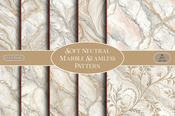 Soft Neutral Marble Seamless Pattern