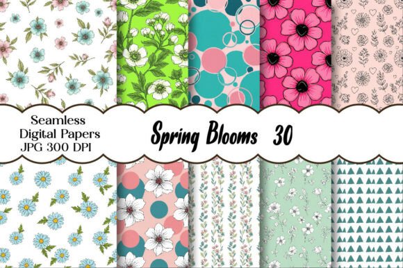 Spring Blooms Seamless Digital Paper