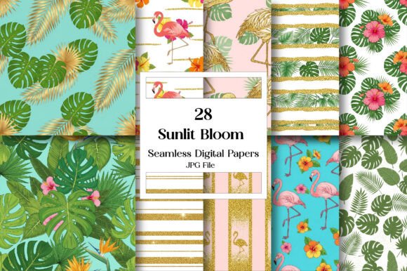 Sunlit Bloom Digital Papers: A Radiant Addition to Your Creative Projects