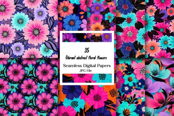 Vibrant Abstract Floral Flowers Papers: A Creative Canvas for Modern Design
